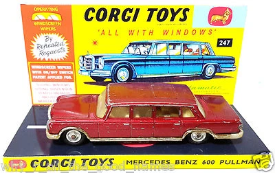 Vintage CORGI 247 MERCEDES BENZ 600 PULLMAN Diecast Model Car & Custom Display b - Image 1 of 4