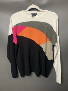 Peace of Cloth Color Block 100% Cashmere Sweater Boxy Oversized, Women's Medium - Picture 1 of 9