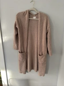 T&S Thread & Supply Ladies Plush Open Front Soft Plush Cardigan Taupe S - Picture 1 of 6