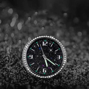 Car Clock Internal Luminous Stick-On Digital Watch Quartz Clock W/ Diamonds - Bild 1 von 7