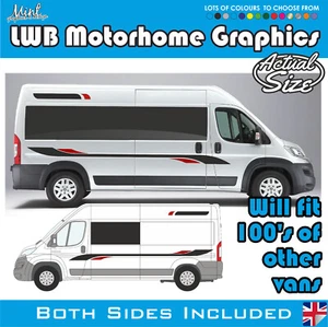 L2 Peugeot Boxer LWB EXLWB WOHNMOBIL CAMPER VAN STREIFEN GRAFIK AUFKLEBER 067 - Bild 1 von 4