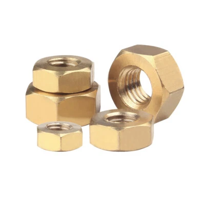 M2 M2,5 M3 M4 M5 M6 M8 M10 M12 Messing Sechskantmuttern Muttern Mutter Sechskant - Bild 1 von 4