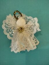 Lace Angel Ornaments Ribbons  Wings gold trim