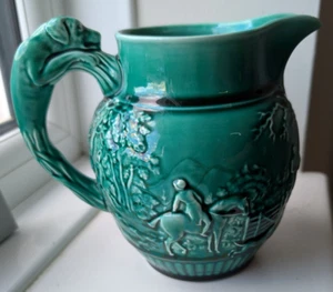 Wedgwood Green Majolica Pitcher - Picture 1 of 4