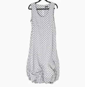 NOR Denmark Architectural Bubble Hem Grey Polka Dot Midi Dress Mod Size M Neu ohne Etikett - Bild 1 von 19