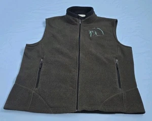 Port Authority Womens XL Green Fleece Vest Zip Pockets Equestrian Horses - Picture 1 of 8