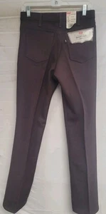 VINTAGE LEVIS PANTS DEADSTOCK BOOT CUT SADDLEMAN POLYESTER BROWN WESTERN 30X32 - Picture 1 of 8