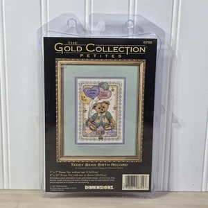 Dimensions The Gold Collection Petites 6755 Teddy Bear Birth Record New - Picture 1 of 6