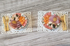 Casa de muñecas plato comida casa de muñecas comida comida comida miniatura Navidad - Imagen 1 de 2