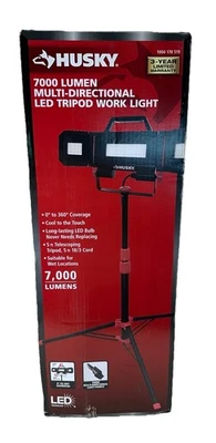 Husky 7000 Lumens MultiDirectional LED Tripod Work Light Corded Model DE002-H - Image 1 of 4