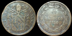 1850 R Baiocco. Italy Papal States Rare - Picture 1 of 3