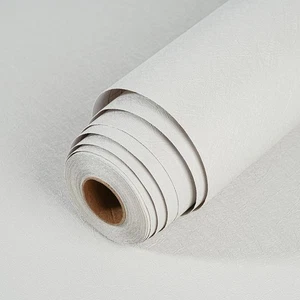 White Peel and Stick Wallpaper Rice Silk Embossed Textured Paper 15.7" x 300" - Picture 1 of 6