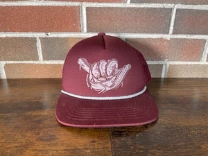 Howler Brothers Shaka Fish Hang Loose Snapback Cap Hat Burgundy Trucker - Picture 1 of 5