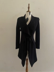 Scanlan Theodore M Black Crepe Knit Waterfall Jacket Corporate - Picture 1 of 10