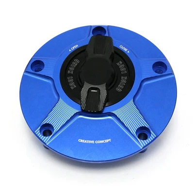 Tapa de gasolina sin llave CNC FCR 1/4 azul para Ducati Desmosedici RR todo el año Foto 1 de 4