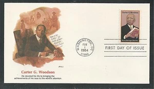 # 2073 CARTER G. WOODSON, BLACK HERITAGE 1984 Fleetwood First Day Cover - Picture 1 of 2