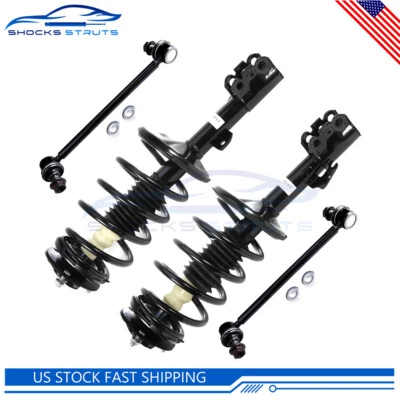 4 Pcs For 2005-2010 Toyota Sienna Front Struts With Coil Springs Sway Bar Links - Image 1 of 4
