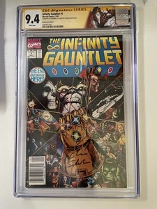 CGC Signature Series 9.4 INFINITY GAUNTLET NEWSSTAND SIGNED BY MORELLI & SCHEELE - Picture 1 of 3