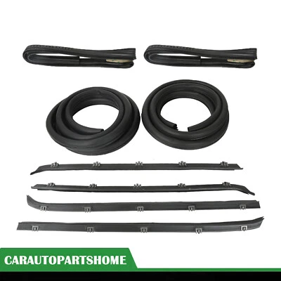 Juego de sellos de resistencia a la intemperie de fieltros de barrido de ventana de puerta delantera para camioneta Chevy GMC Foto 1 de 4