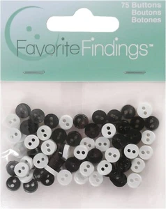 Mini botones en blanco y negro por hallazgos favoritos - paquete de 75 - Imagen 1 de 1