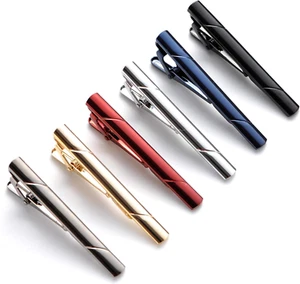 Tie Clips for Men Tie Bar Clip Set for Regular Ties Necktie Wedding Business - Picture 1 of 12