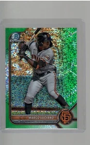 MARCO LUCIANO GREEN REFRACTOR 70/99   2022 BOWMAN  BASEBALL - Picture 1 of 2