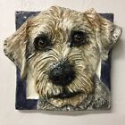 Airedale Terrier Dog Ceramic Tile Handmade 3D Pet Portrait Sondra Alexander Art