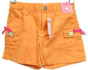 2010 Gymboree Popsicle Party Shorts sz 8 Pastel Orange Pockets Cargo Bows Adjust - Picture 1 of 5
