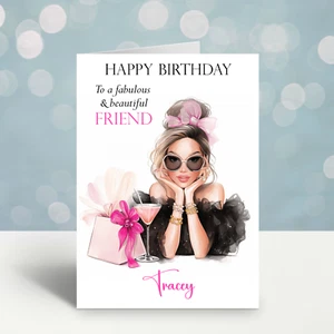 Personalised Birthday Card Friend Female Daughter Sister Niece Mum Granddaughter - Picture 1 of 9