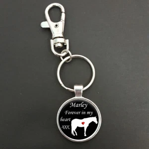 Personalised Horse Memorial Keyring Spring Hook Clasp Keepsake Gift R91 - Picture 1 of 1