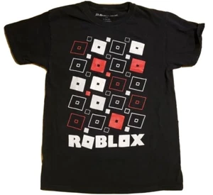 Roblox Video Game Shirt Boys Girls Kids Square Logos Tee Shirt Black New - Picture 1 of 2