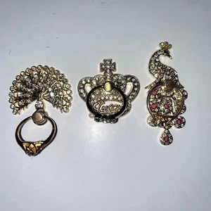 Phone Ring Holder, Peacock Crown Ring Holder for IPhone,Metal Finger Kickstand - Picture 1 of 11