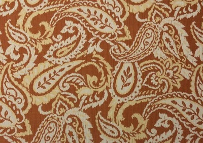 TELA EXTERIOR OUTDURA JULIET MANDARINA NARANJA PAISLEY POR YARDA 54"W Foto 1 de 4