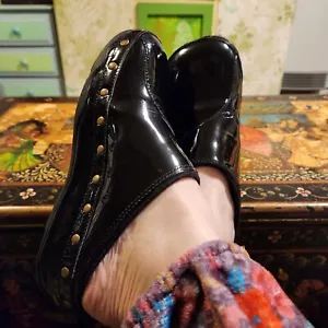 Fitflop Happy Gogh Patent Leather Clogs EU38 UK5 US/AU7 Black - Picture 1 of 13