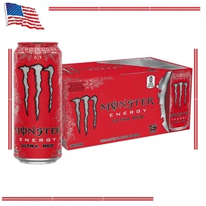 Monster Energy Ultra Red, Sugar Free Energy Drink, Liquid, 16 Ounce (Pack of 15) - Picture 1 of 4