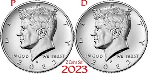 2023 Kennedy Half Dollars 2 Münzen Set P + D Clad President 50¢ Münze US Mint - Bild 1 von 3