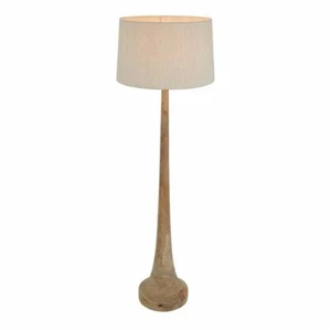 LANCIA LARGE BASE ONLY LIGHT NATURAL TURNED WOOD FLOOR LAMP - Picture 1 of 5