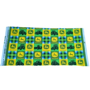 John Deere Fabric Blanket 30x62 Green Yellow Official Material Tractor Logo - Picture 1 of 8