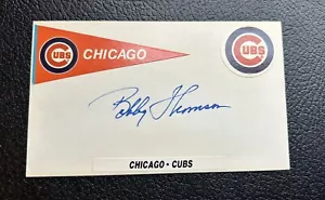 Bobby Thomson Signed Index Card - Auto New York Giants / Cubs - Picture 1 of 1
