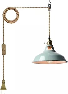 Modern Macaron Plug-in Plendant Light,10.6-Inch Hanging Light Fixtures - Picture 1 of 7