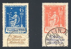 Deutschland SC #B3-4 (1922) 6m+4m bis 12m+8m Pflanzung Charity Halbpost Set sehr guter Zustand gebraucht - Bild 1 von 1