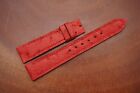 18mm/16mm Red Genuine OSTRICH Quill Skin Leather Watch Strap Band