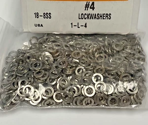 Nuevas arandelas de bloqueo dividido #4, acero inoxidable 18-8 (50ea) - Imagen 1 de 3