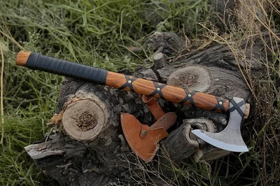 Handgeschmiedete Wikinger Axt Ragnar Jagdaxt Kohlenstoffstahl mit Palisandergrif - Bild 1 von 4