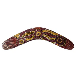 12" / 30cm BOOMERANG - HARDWOOD - ALISON, YELLOW, RED - ABORIGINAL, AUSTRALIA - Imagen 1 de 2