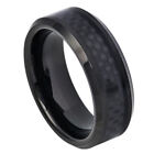 Tungsten Ring Band High Polished Black IP Plated For Men & Women