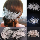 Women Pearl Hair Pin Bridesmaid Crystal Flower Comb Clip Wedding Headpiece
