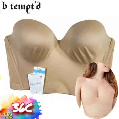 NWT b.tempt'd Women's 36C Future Foundation Low Back Strapless Bra 959281 Sand - Image 1 of 4