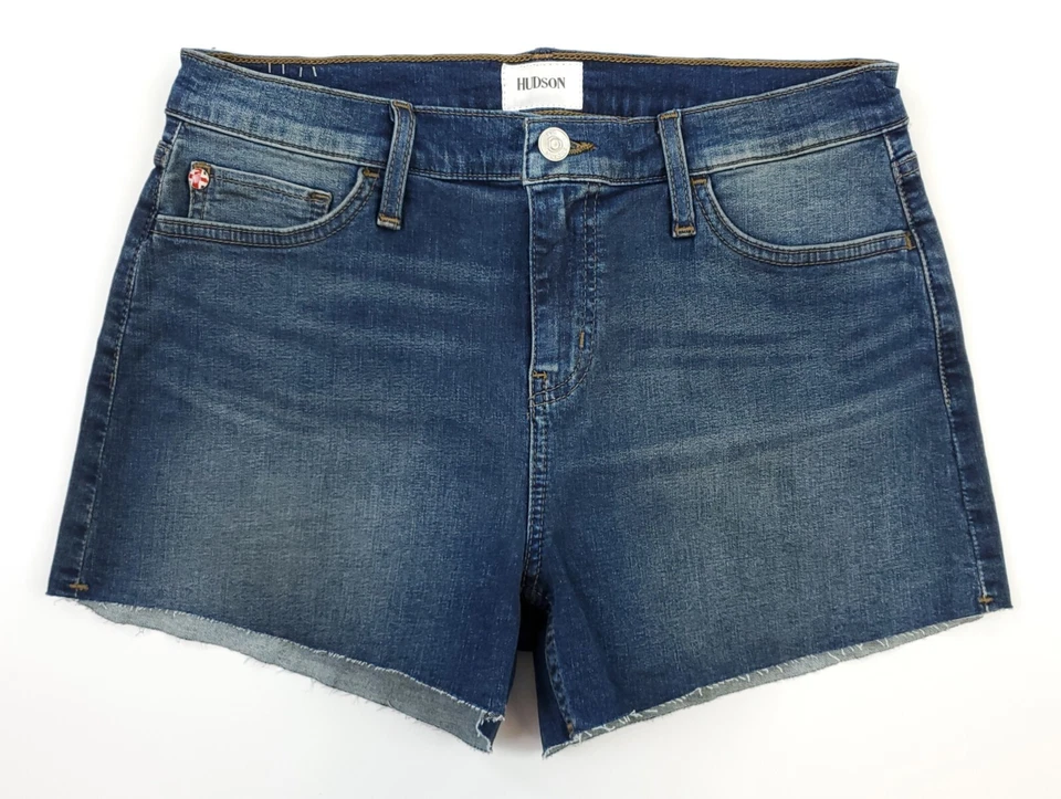 HUDSON Women's Size 28 Gracie Mid Rise Cut Off Denim Shorts Ves Blue