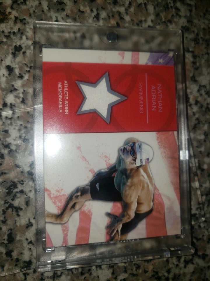 2012 Topps reliquia olímpica de Estados Unidos Nathan Adrian atleta usado #or-na natación  Foto 1 de 3